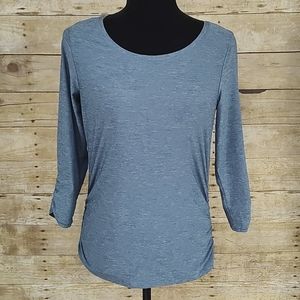 Eddie Bauer Ruched 3/4 Sleeve Top